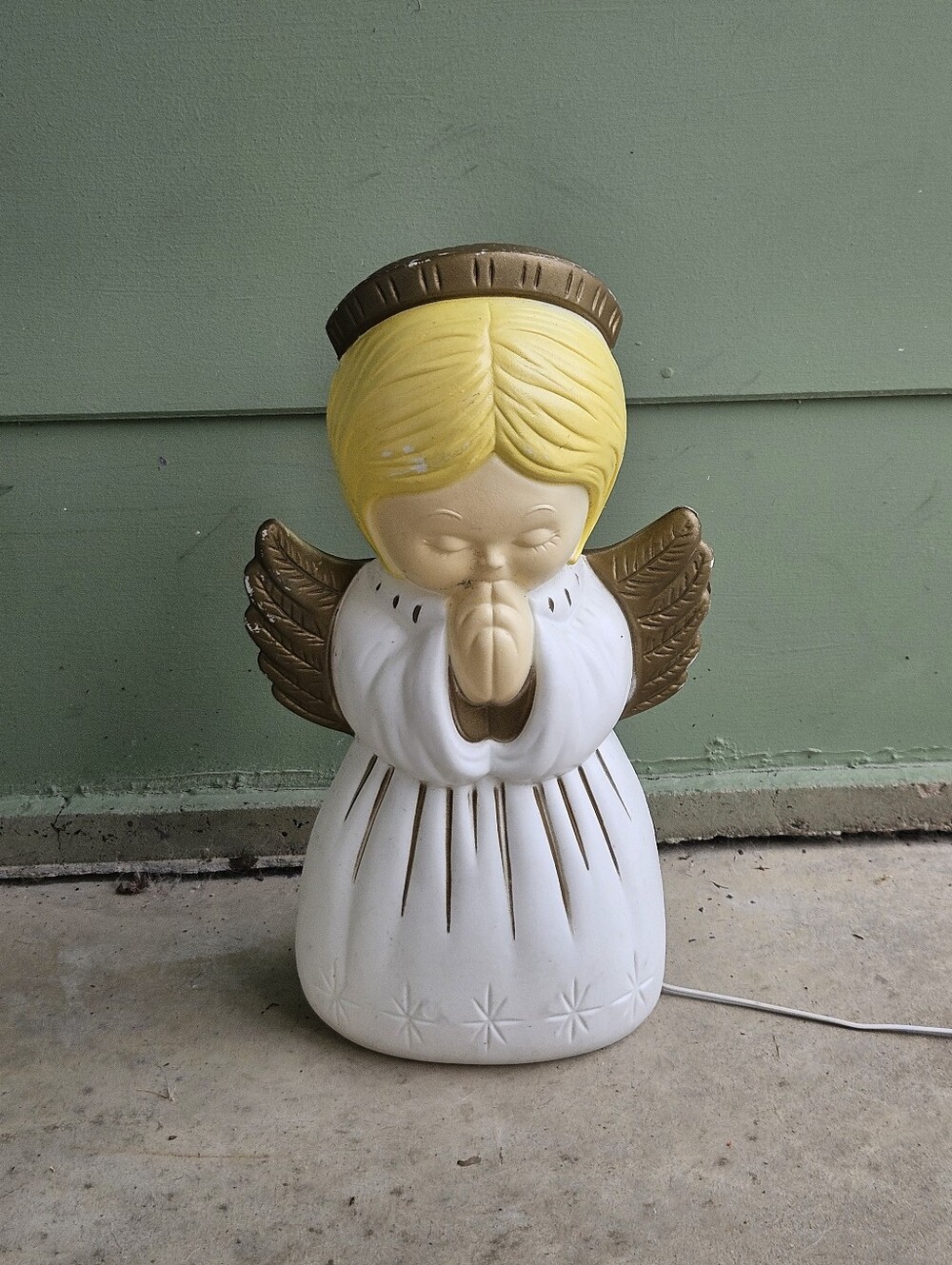 Vintage Grand Venture Praying Angel 18” Illuminated Lighted Christmas Blow Mold